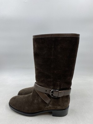 Tods Brown Suede Slip On Boots W 4