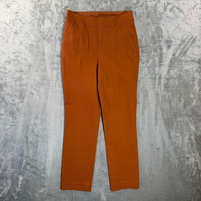 SPANX Straight Cropped Pants Women's Size S Orange Brown Pull On Pants