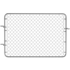 Chain Link Fence Gate, Galvanized Steel Garden Gate, Silver