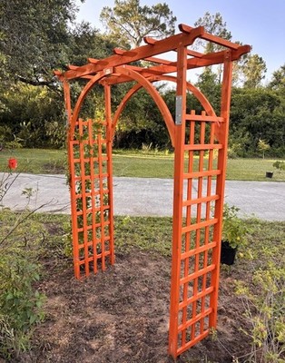 7ft Wood Garden Arch Trellis Wedding Arbor Plant Vine Climber Wooden Archway NEW