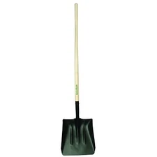 Steel Coal Shovel, 14.5 in L x 11.5 in W Blade, 48 in Wood Straight Handle The