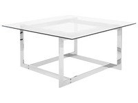Moderner Couchtisch Aus Glas Mit Metallgestell Silber Crystal