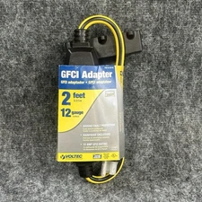 Triple Tap GFCI Extension Cord Splitter 12/3 Gauge SJTW 15 Amp Heavy Duty