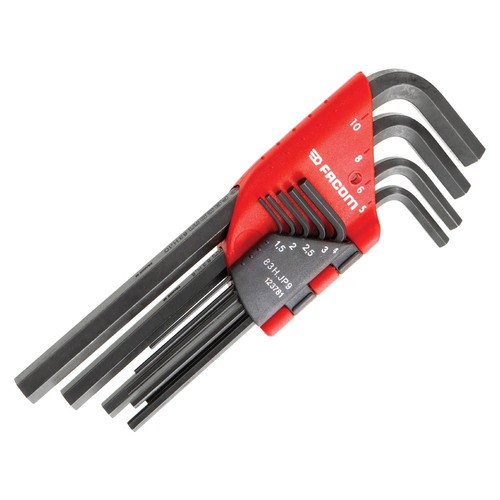 TOOLS 9 Pce Long Reach Hex Allen Key Set 1.5mm 10mm + Storage