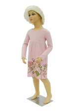 Realistic Standing 5 Year Old Plastic Unisex Child Mannequin with Turnable Arms