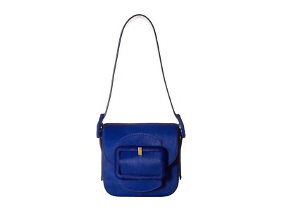TORY BURCH / トリーバーチ | sawyer calf hair mini shoulder bag カーフヘア ショルダーバッグ | ブルー/ゴールド | レディース Tory Burch - Blue Dahlia Mini Sawyer Genuine Calf Hair Shoulder Bag