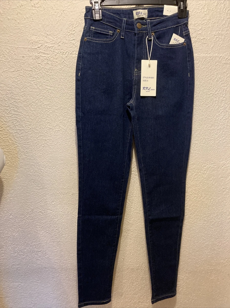 RPL Jeans New York Womens Denim Pants size 5 Waist-26” Blue High Rise  Skinny NEW