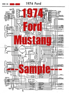 1974 Ford Mustang Full Car Wiring Diagram *High air tone
