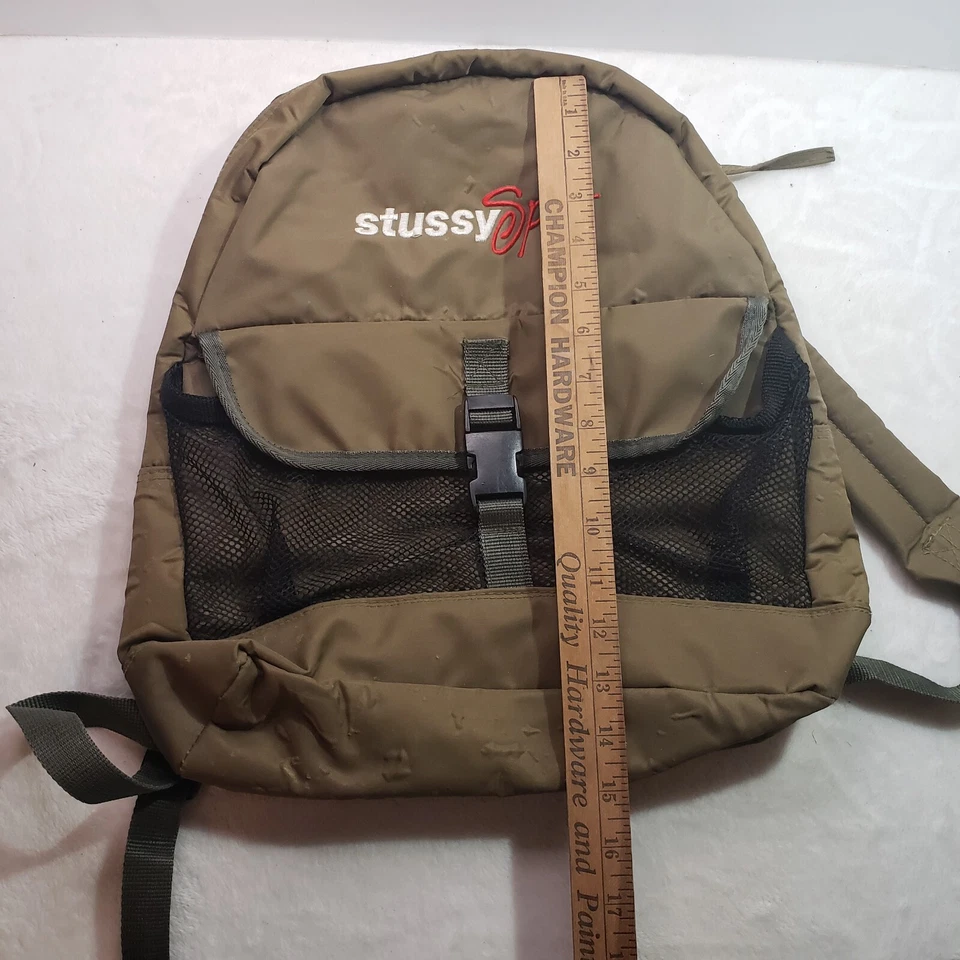 Mochila deportiva Stussy vintage verde militar años 90 y2k rara difícil de encontrar LEER Foto 2 de 4
