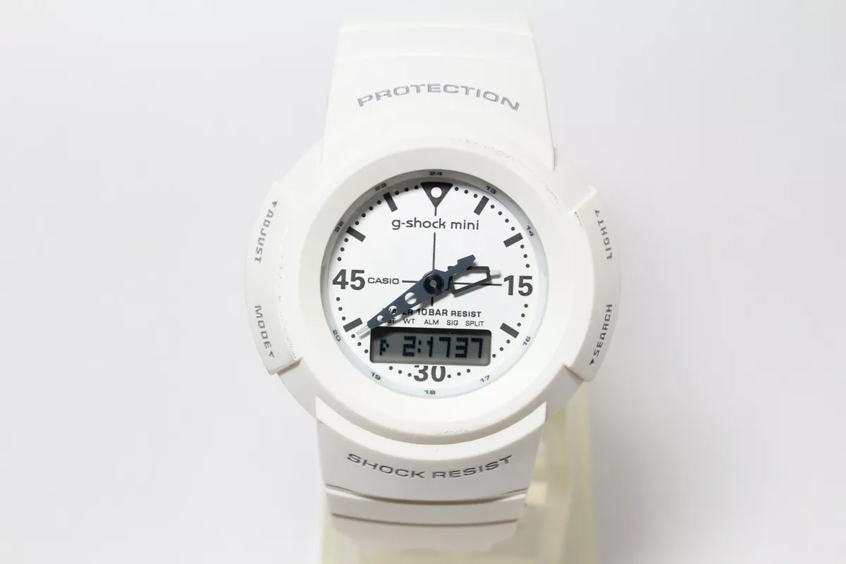 CASIO GMN-50 white Analog Digital G-Shock mini resistant watch