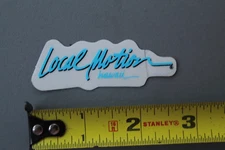 LOCAL MOTION Hawaii Surfboard Clear Neon Blue LM3 80's Vintage Surfing STICKER
