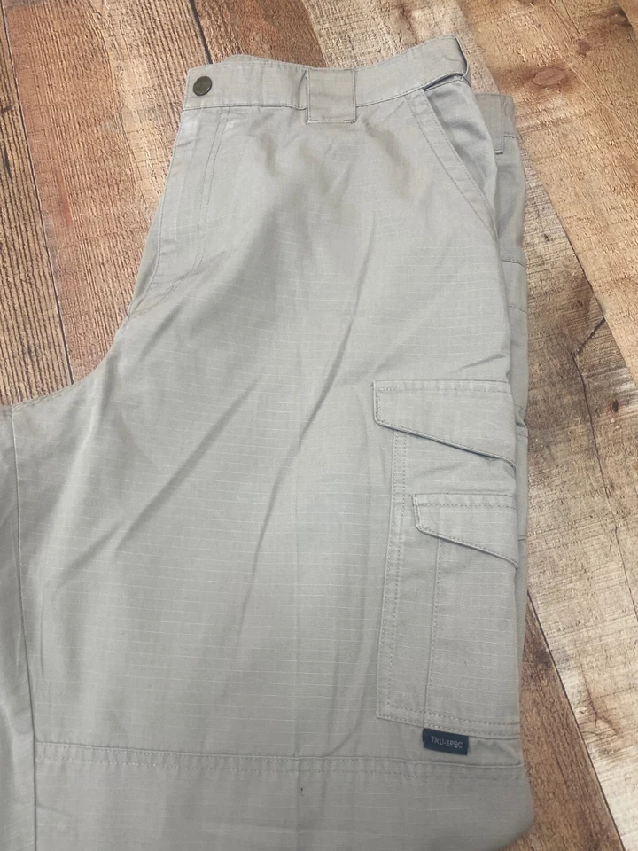 Tru-Spec Tactical Work Pants Men 38W Gray Cotton Ripstop Cargo Pockets High-Rise - Image 2 of 4