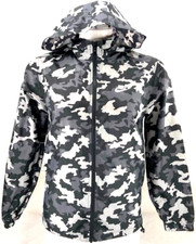 Nike NSW Black Camo Windbreaker Waterproof Light Hooded Full Zip Jacket Men's S