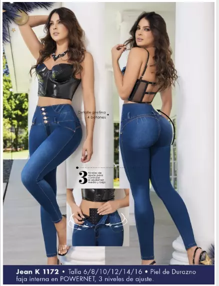 Jeans Levanta Cola Pretina Alta