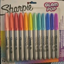 Sharpie Glam Pop Fine Point Permanent Markers 12/Pkg-Assorted