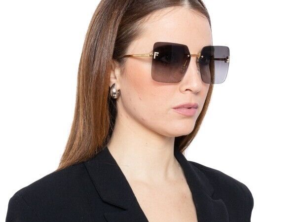 FENDI FE4082US 30B Crystal Endura Gold Gradient Smoke Lens FENDI FE4082US 30B Crystal Endura Gold Gradient Smoke Lens