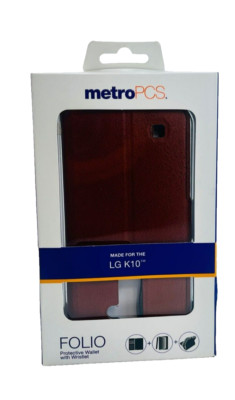 MetroPCS Folio Serie Schutz Etui Mit Armschlaufe Schutzhülle für LG K10 Braune