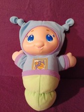 Playskool Hasbro 9" Lullaby GLOWORM Glow Worm Infant Toddler Green Blue VTG 2005
