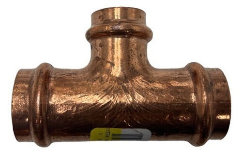 2-Pack Apollo Copper Press Reducing Tee Fitting 1 in x 1 in x 3/4 in / Plumbing