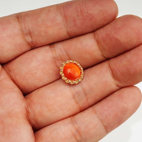 5pcs Vintage Round Metal Button with Glassy Center and Embellished Border 11.5mm - Picture 3 of 14