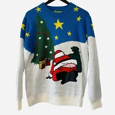 Costume Agent Santa Butt Crack Ugly Christmas Sweater Funny Holiday Party Sz L
