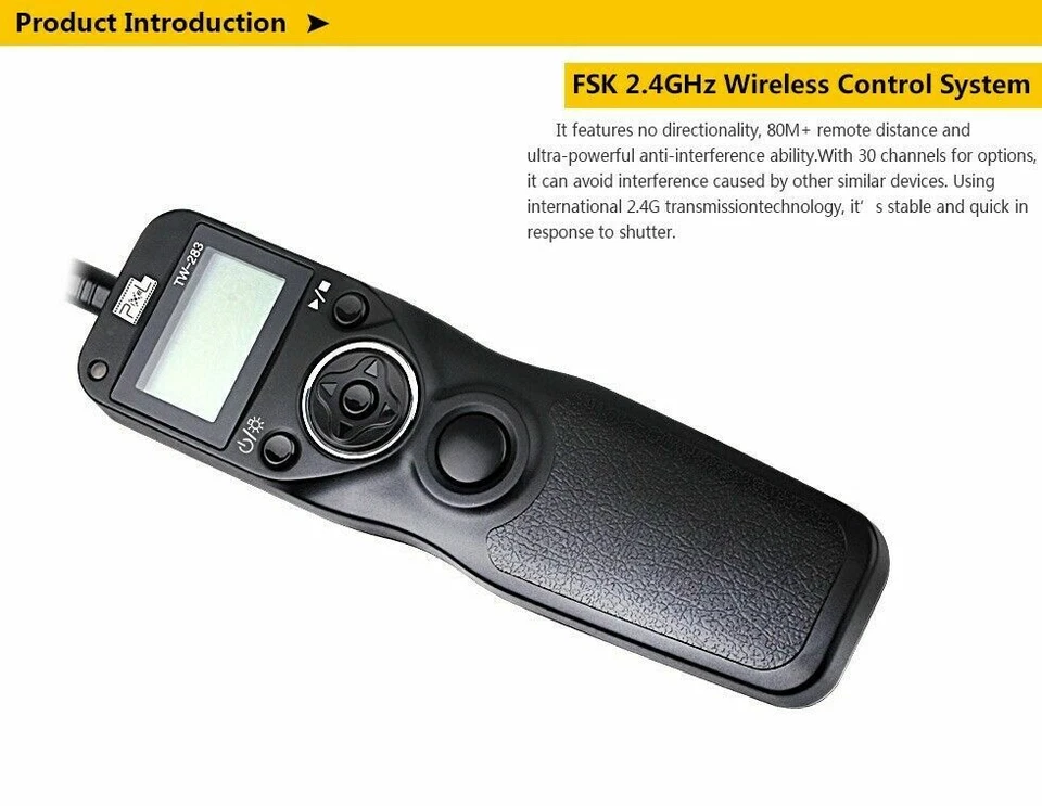 Pixel TW-283 Wireless Timer Remote Control Shutter Release For Nikon Canon Sony - Image 3 of 4