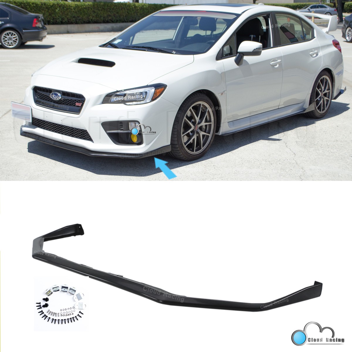 パーツ SUBARU WRX STI 1pc For 15-21 Subaru WRX STI V-Limited Style Front Bumper Lip