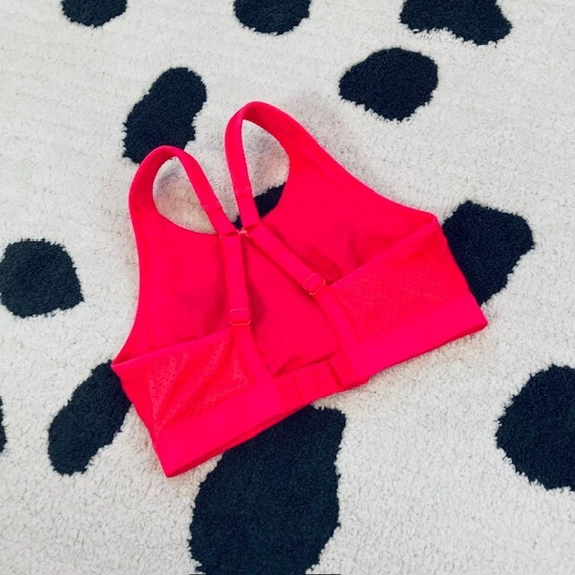 Sutiã esportivo Sweaty Betty $65 32C alta intensidade neon malha coral corrida ativa - Imagem 2 de 4