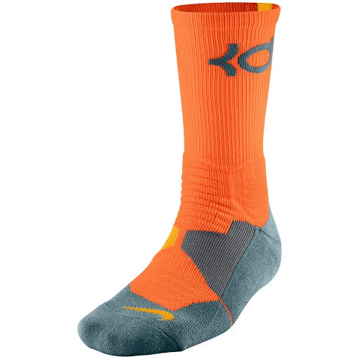 Nike KD 6 Hyper Elite Cushioned Basketball Crew Socks PHOENIX Suns NBA Orange L