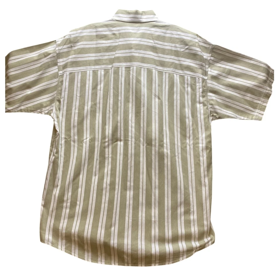 Camisa Pacific Coast Highway Para Hombre Rayas Medianas Manga Corta Blanca y Taupe Foto 2 de 4