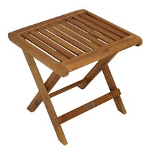 Hocker Gartenhocker Beistelltisch Klapphocker 45x45cm, Akazie geölt, 2. WAHL