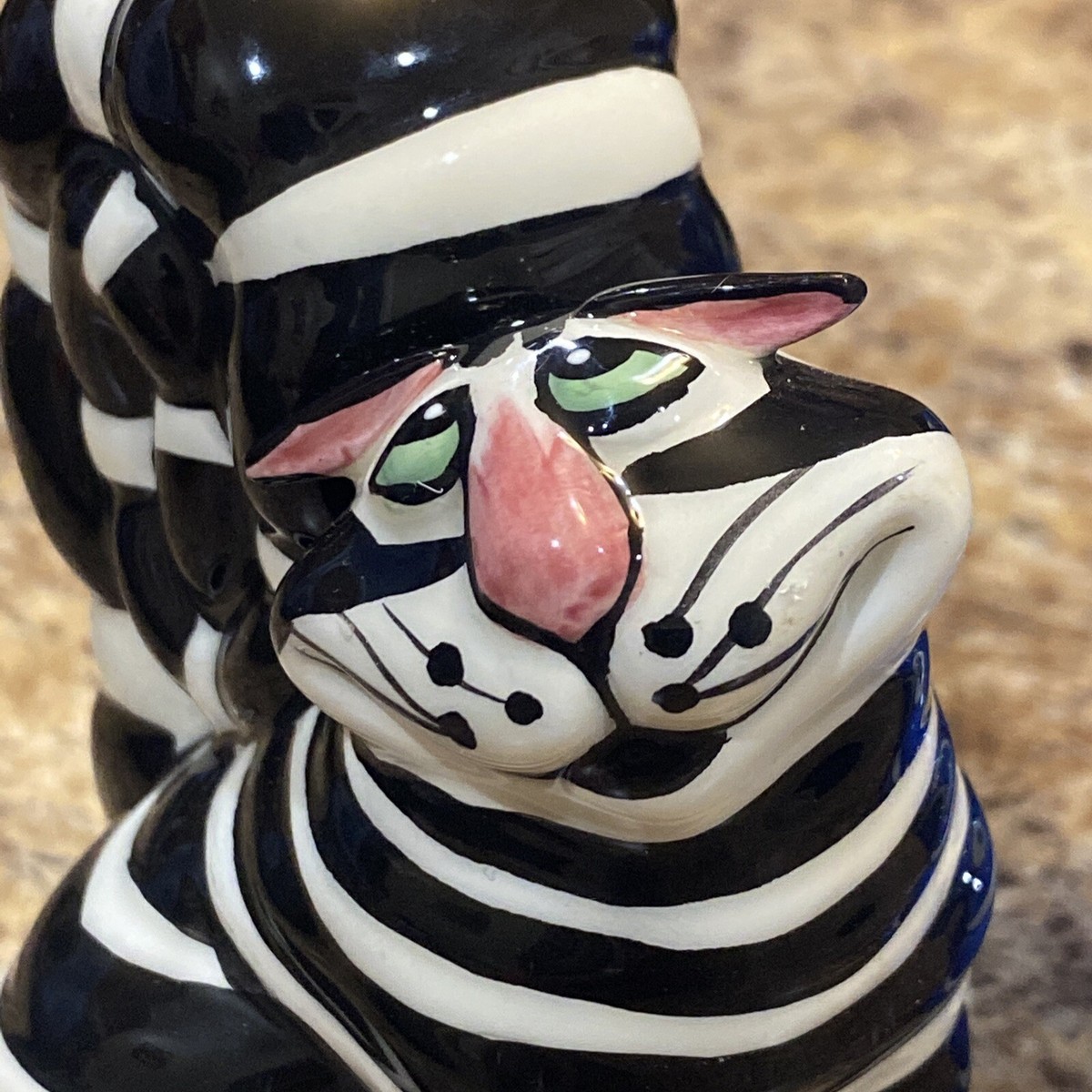 Vintage Lynda Corneille Swak Salt & Pepper Shaker Tiger Ceramic