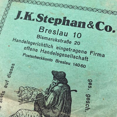 Werbung J. K. Stephan & Co. Breslau Schlesien - Schäfer-Einreibe Reklame um 1900