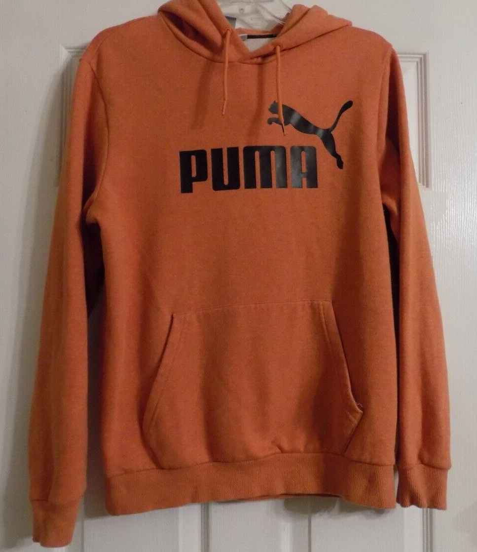 orange puma hoodie mens