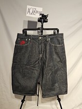 Sean John Baggy Hip Hop Denim jean Shorts size 34 embroidered Lion