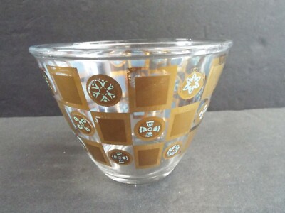1960s MID CENTURY MODERN CULVER CARNIVAL PATTERN GLASS ICE BUCKET MCM BARWARE