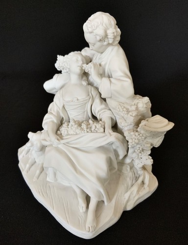 SEVRES BISKUIT PORZELLAN STATUE / LES MANGEURS DES RAISINS / 18.JH. FRANKREICH - Bild 14 von 24