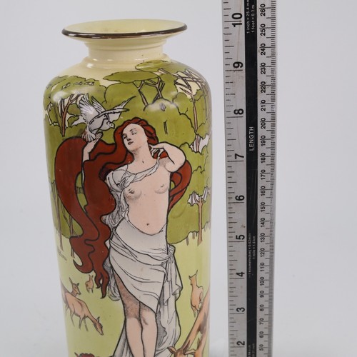 Vaso psiche ceramica Beardmore Art Nouveau Margaret Thompson h25 cm circa 1900 - Foto 9 di 9