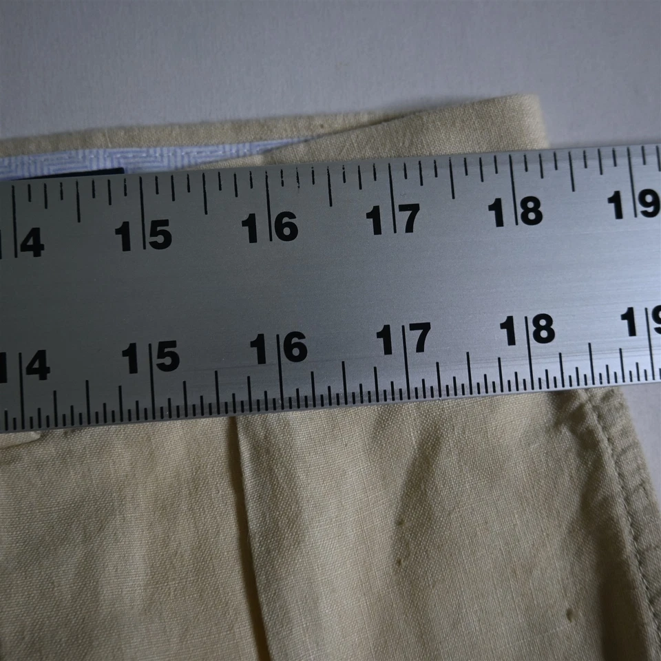 Daniel Cremiuex 36x29 Beige Khaki 100% Linen Classic Pleated Cuffed Dress Pants - Image 2 of 4