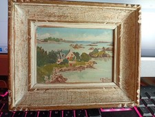 Petit Tableau Ancien Bréhat par C. Buffet