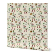 Noble Floral Rain Boots Goose Printed Wallpaper,Pre Pasted, Decoration Wallpaper