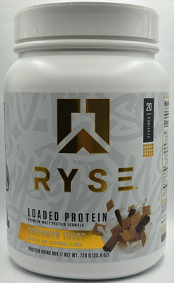 Ryse Loaded Protein Premium Whey Drink Mix ~ CINNAMON TOAST ~ 25.4 OZ ~ 9/27