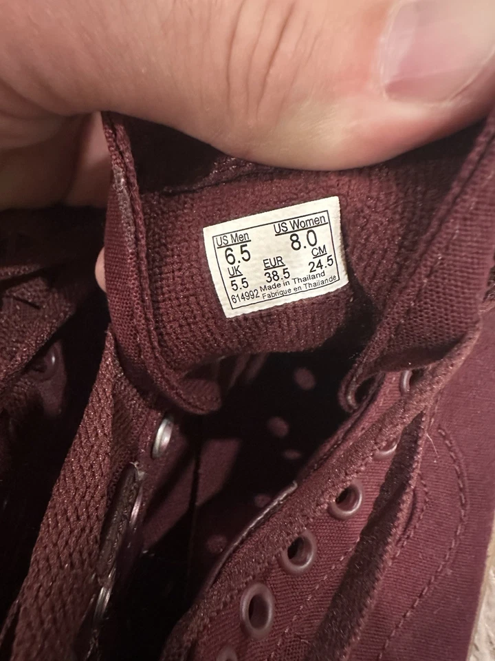 Zapatos Vans SK8 Hi Unisex, Granate con Suela de Goma Nuevos sin Etiquetas Para Mujer’s Talla 8 Para Hombre’s Talla 6.5 Foto 3 de 4