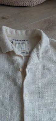 Leinen Jungen Hemd von H&M, 146, beige meliert, kurzarm - Bild 1 von 4