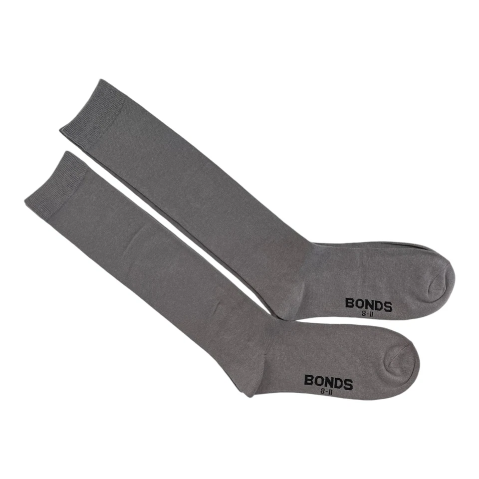 4 Pairs X Bonds Kids Unisex School Knee Hi Grey Socks