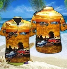Hawaiian Aloha Shirts Mus tang In The Sunset