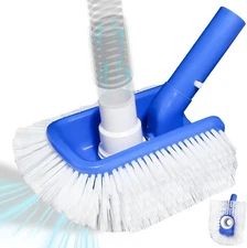 Pool Brush Head with Vacuum for Inground & Above Ground Pools, Blue 