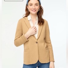 J. Crew Factory Schoolboy Sweater Blazer Cardigan in Camel Tan.