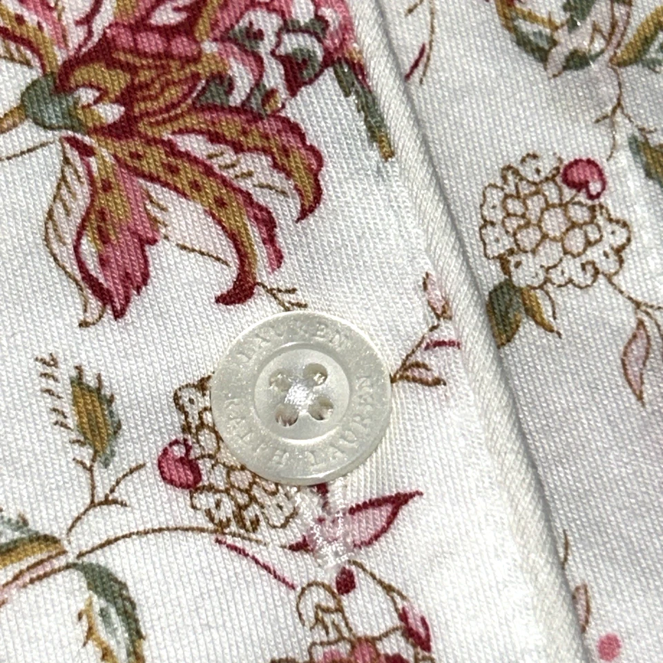 NEW RALPH LAUREN Size S Women's Ivory FLORAL Pajama Pant Set Jersey Knit $74 - Image 4 of 4