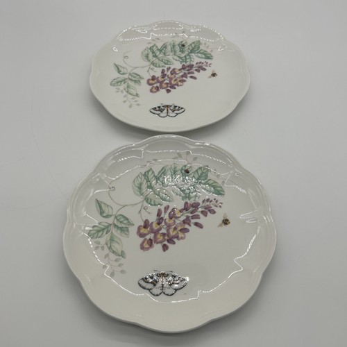 2-LENOX Butterfly Meadow Eastern Tailed Blue 9" Lunch Salad Plate